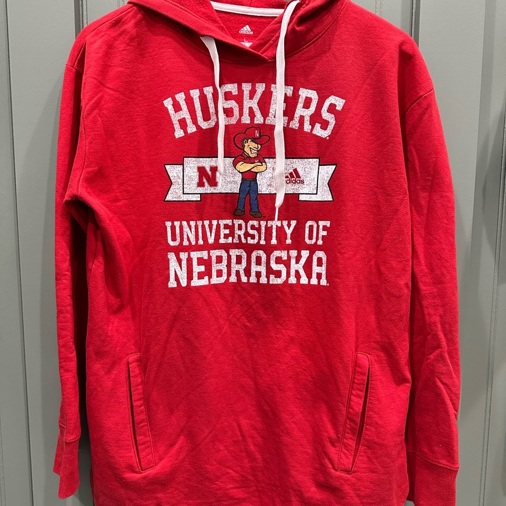 Adidas Red Huskers Nebraska Hoodie